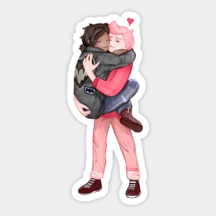 With Gary Prince and Marshall Lee .. it's cuddle time! Adventure Time / Fionna and Cake fan art Sticker